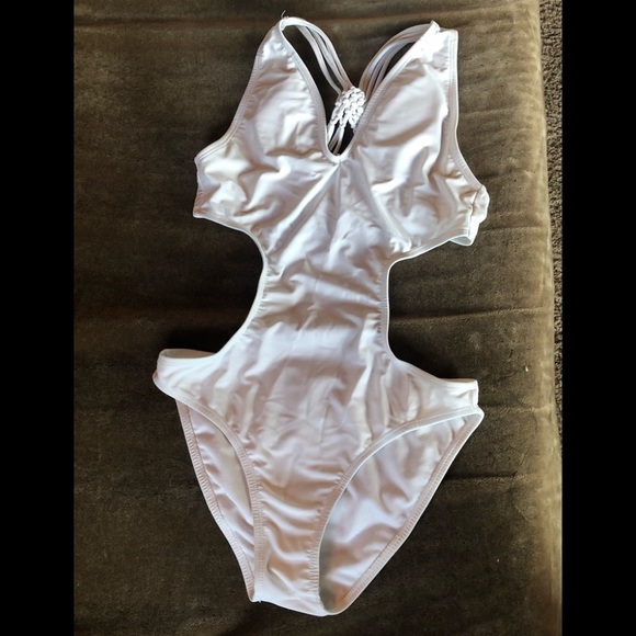 Wet Seal White One Piece Print Size S - Picture 1 of 7